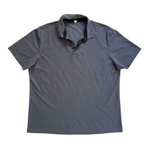 Lululemon Shirt Polo Short Sleeve Button-Up Grey Performance